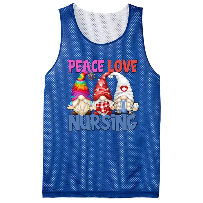 Funny Nurse Mom Stethoscope Hippie Gnomes Peace Love Nursing Gift Mesh Reversible Basketball Jersey Tank