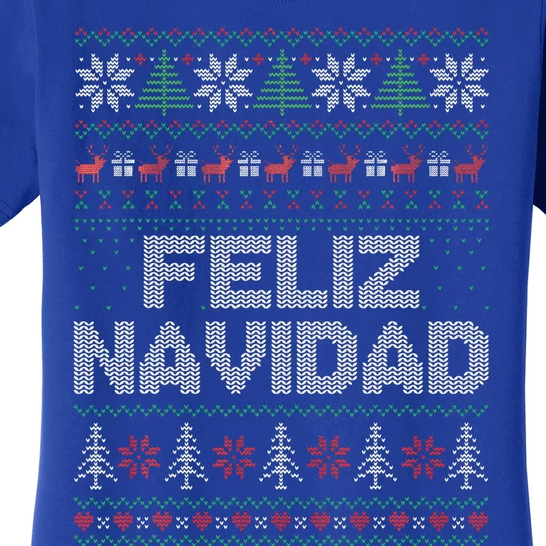 Feliz Navidad Mexican Spanish Funny Christmas Ugly Funny Women's T-Shirt