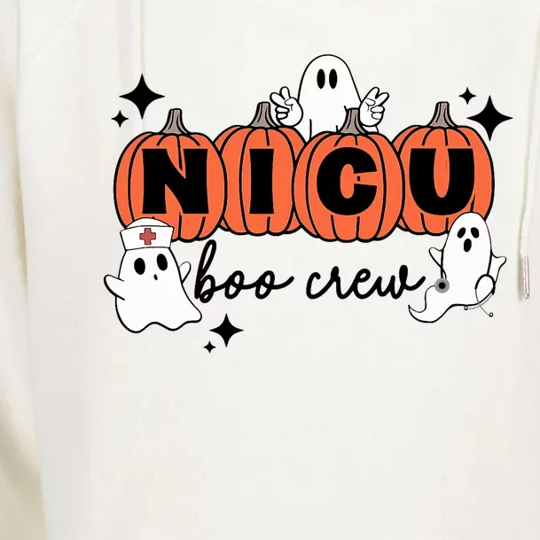 Funny Nicu Nurse Halloween Nicu Boo Crew Nicu Nurse Womens Funnel Neck Pullover Hood