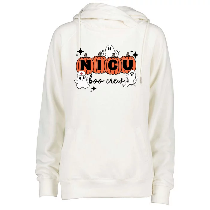 Funny Nicu Nurse Halloween Nicu Boo Crew Nicu Nurse Womens Funnel Neck Pullover Hood