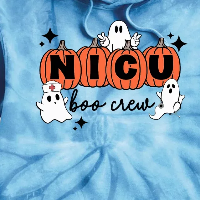 Funny Nicu Nurse Halloween Nicu Boo Crew Nicu Nurse Tie Dye Hoodie