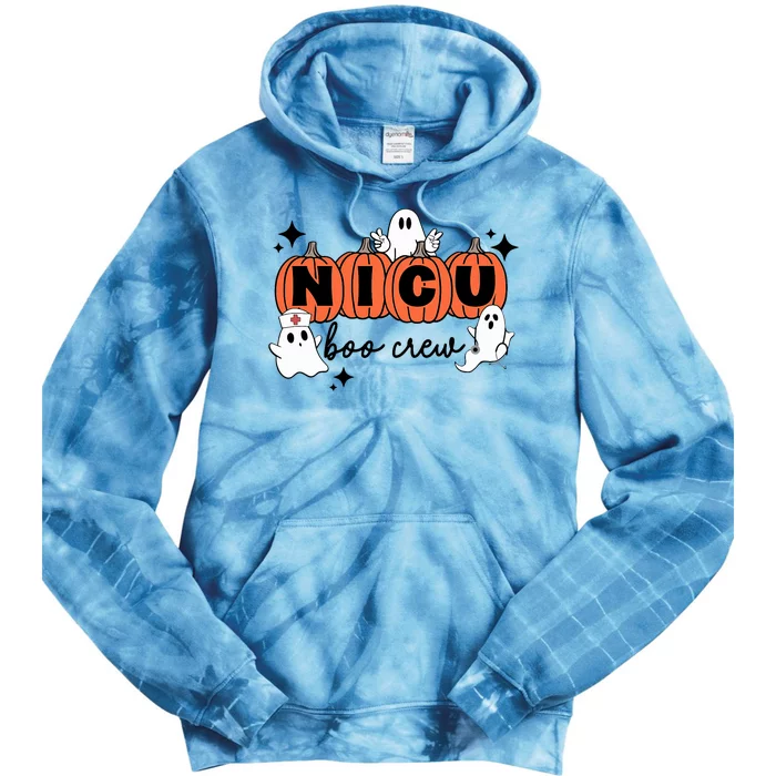 Funny Nicu Nurse Halloween Nicu Boo Crew Nicu Nurse Tie Dye Hoodie