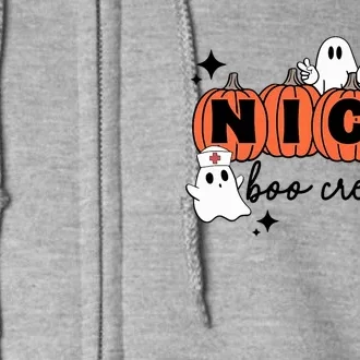 Funny Nicu Nurse Halloween Nicu Boo Crew Nicu Nurse Full Zip Hoodie