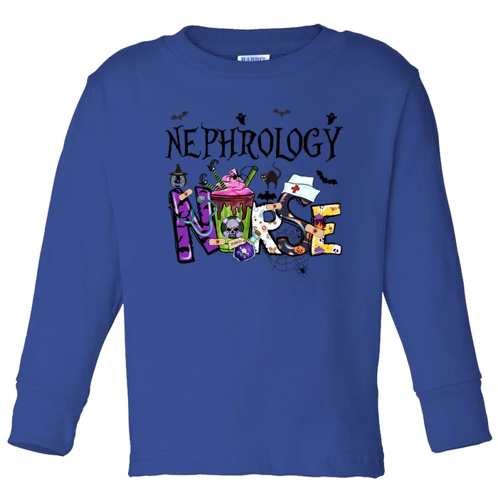 Faboolous Nephrology Nurse Halloween Costume Spooky Nurse Gift Toddler Long Sleeve Shirt