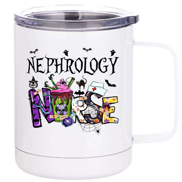 Faboolous Nephrology Nurse Halloween Costume Spooky Nurse Gift Front & Back 12oz Stainless Steel Tumbler Cup