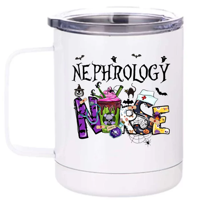 Faboolous Nephrology Nurse Halloween Costume Spooky Nurse Gift Front & Back 12oz Stainless Steel Tumbler Cup