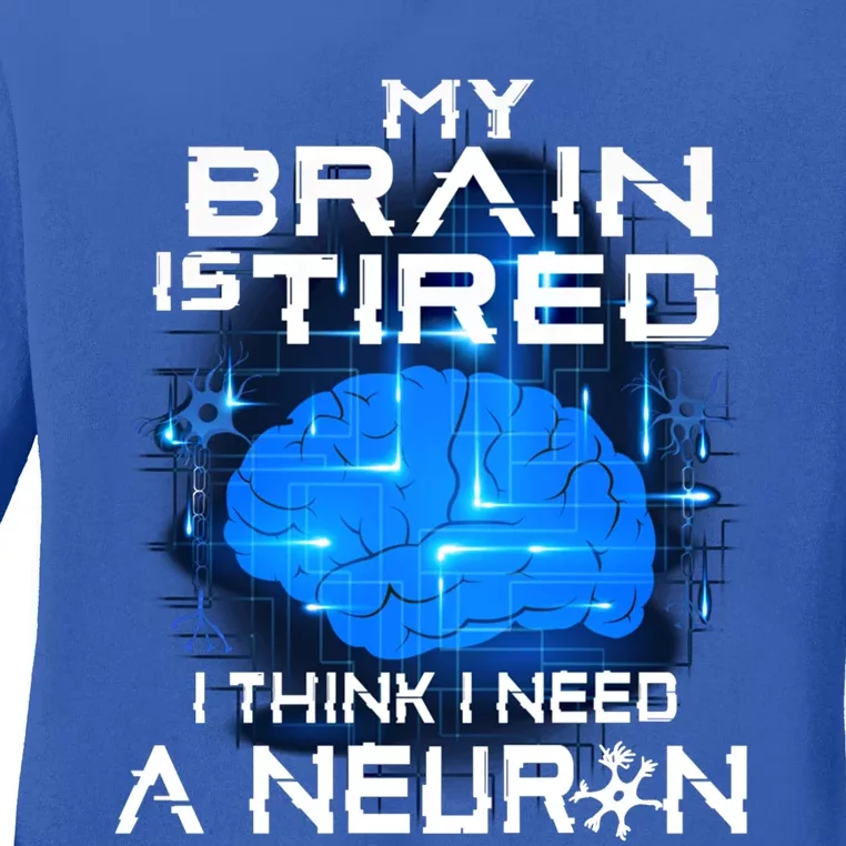 Funny Neuroscience Neuron Pun Science Brain Neurology Nurse Meaningful Gift Ladies Long Sleeve Shirt