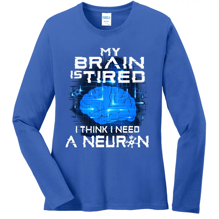 Funny Neuroscience Neuron Pun Science Brain Neurology Nurse Meaningful Gift Ladies Long Sleeve Shirt