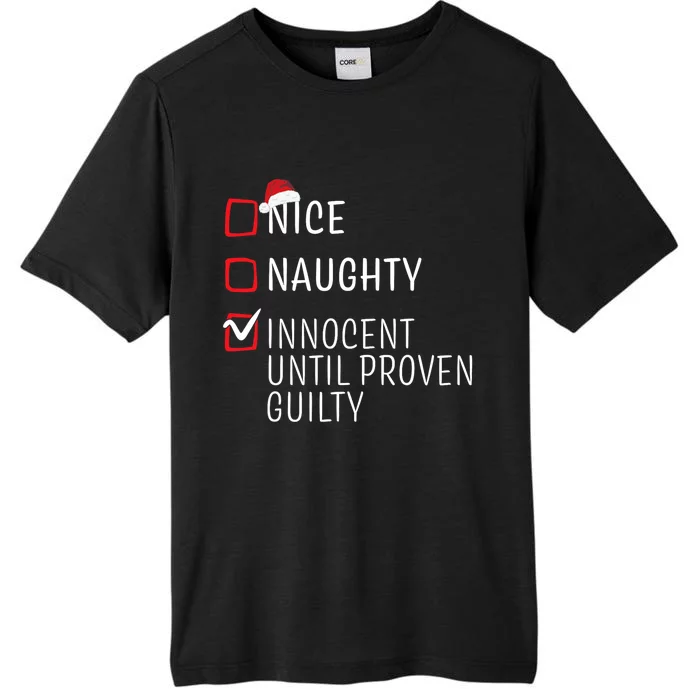 Funny Naughty Nice Christmas Family Pajama ChromaSoft Performance T-Shirt