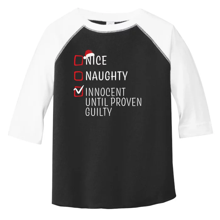 Funny Naughty Nice Christmas Family Pajama Toddler Fine Jersey T-Shirt