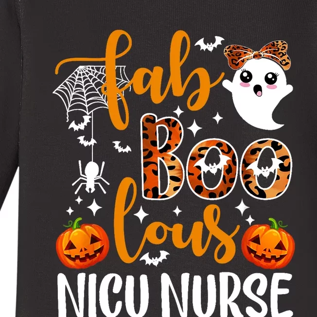 Faboolous Nicu Nurse Funny Nicu Nurse Halloween Boo Boo Crew Baby Long Sleeve Bodysuit