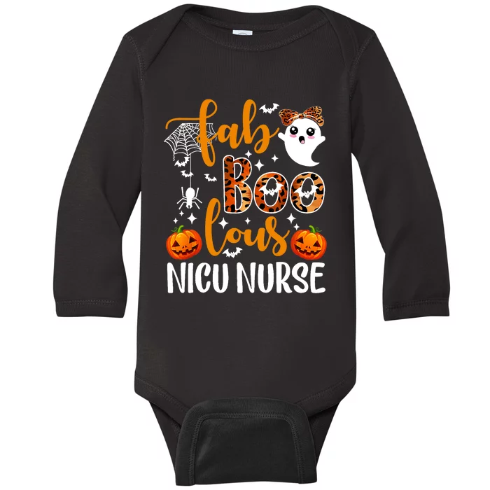 Faboolous Nicu Nurse Funny Nicu Nurse Halloween Boo Boo Crew Baby Long Sleeve Bodysuit