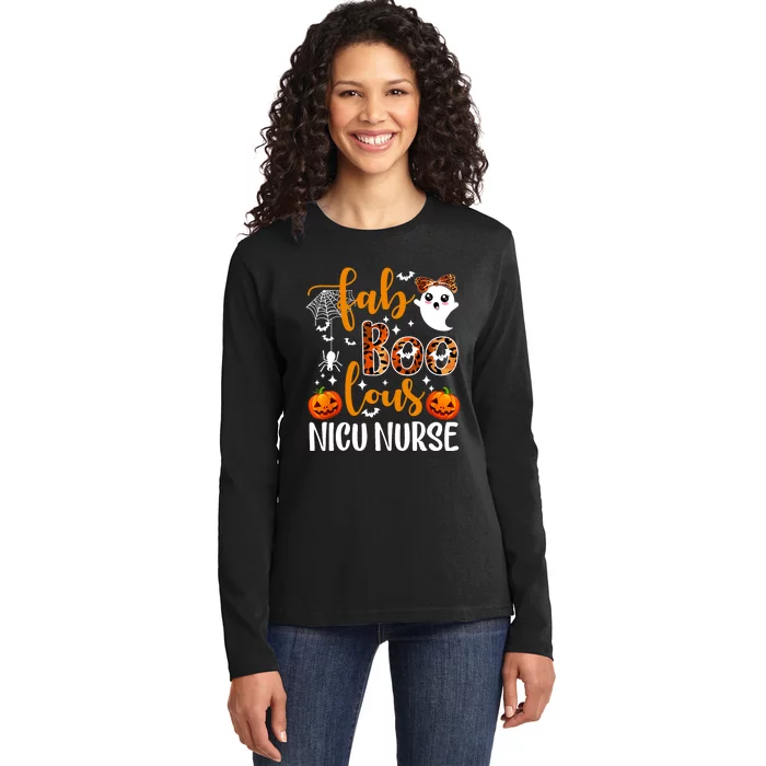 Faboolous Nicu Nurse Funny Nicu Nurse Halloween Boo Boo Crew Ladies Long Sleeve Shirt