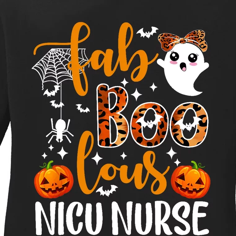 Faboolous Nicu Nurse Funny Nicu Nurse Halloween Boo Boo Crew Ladies Long Sleeve Shirt