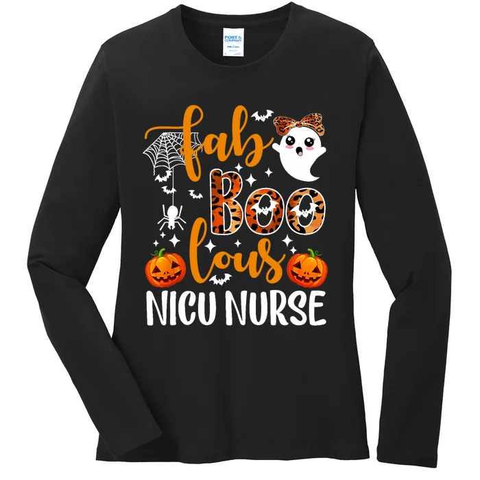 Faboolous Nicu Nurse Funny Nicu Nurse Halloween Boo Boo Crew Ladies Long Sleeve Shirt