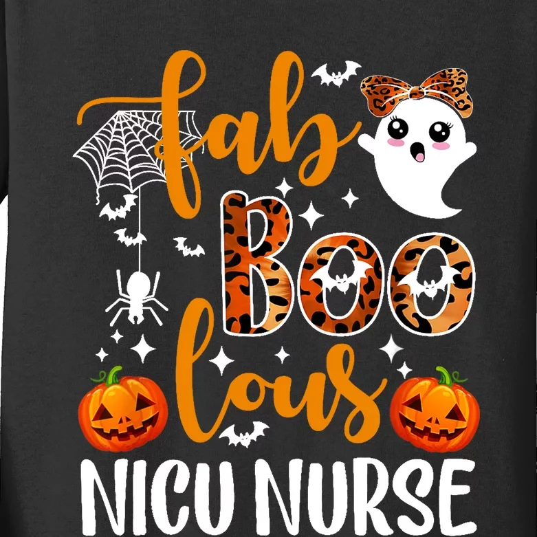 Faboolous Nicu Nurse Funny Nicu Nurse Halloween Boo Boo Crew Kids Long Sleeve Shirt