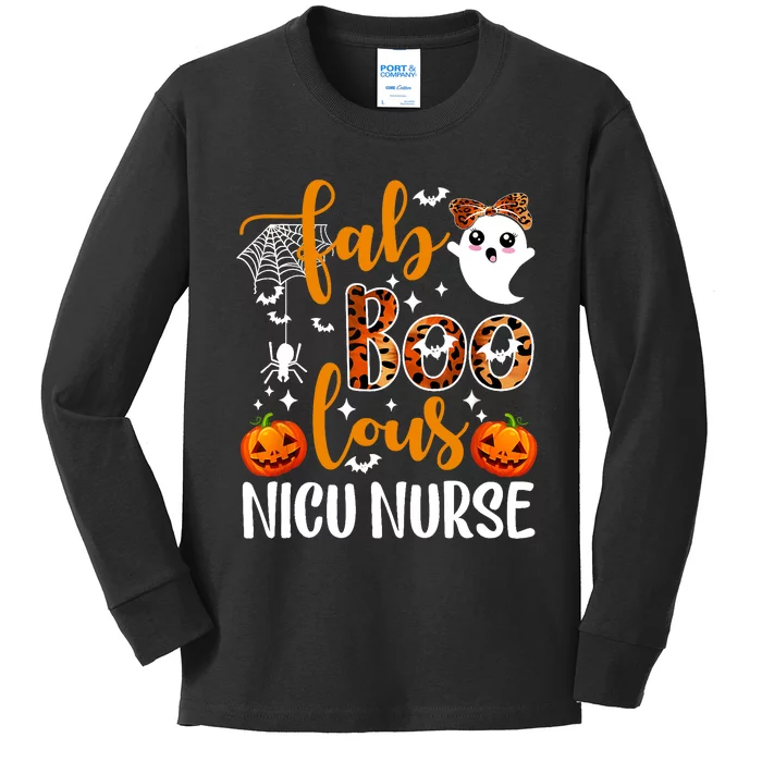 Faboolous Nicu Nurse Funny Nicu Nurse Halloween Boo Boo Crew Kids Long Sleeve Shirt