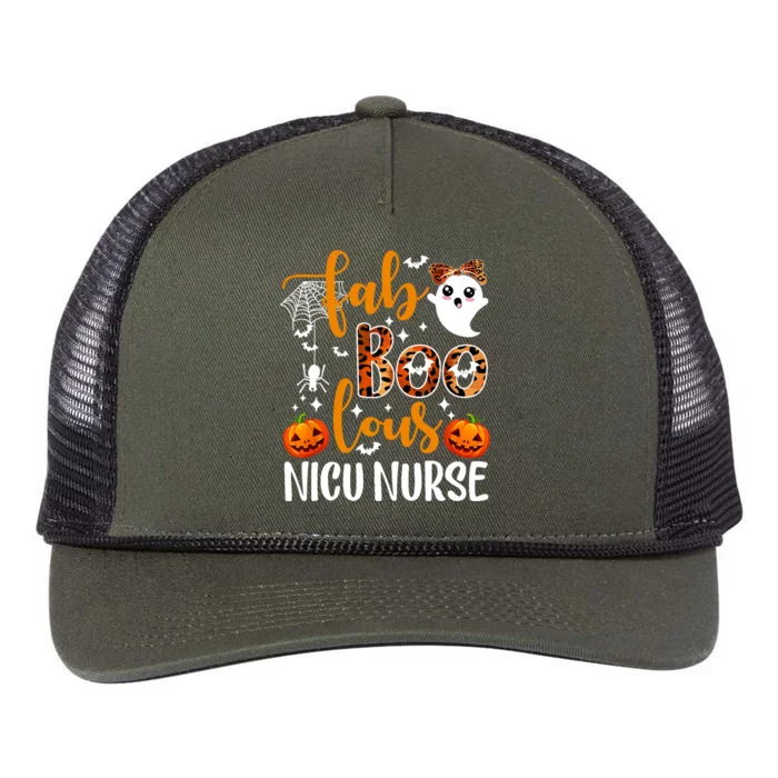 Faboolous Nicu Nurse Funny Nicu Nurse Halloween Boo Boo Crew Retro Rope Trucker Hat Cap