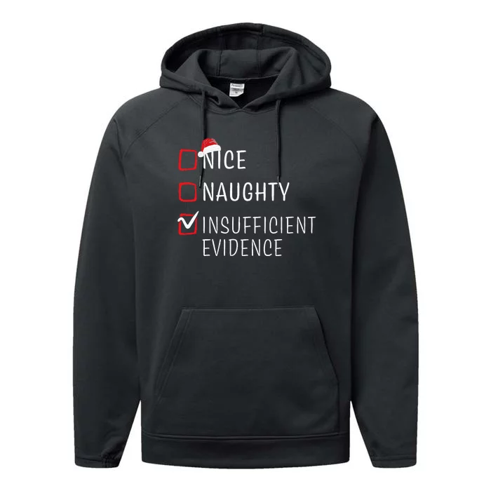 Funny Naughty Nice Christmas Family Pajama Performance Fleece Hoodie