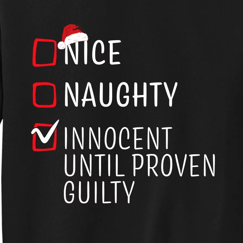 Funny Naughty Nice Christmas Family Pajama Tall Sweatshirt