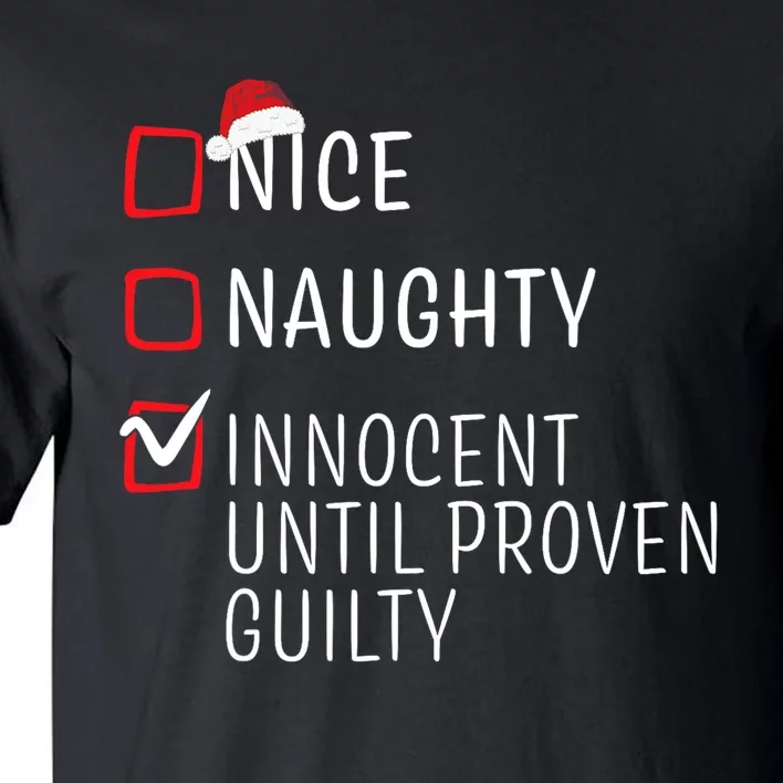 Funny Naughty Nice Christmas Family Pajama Tall T-Shirt