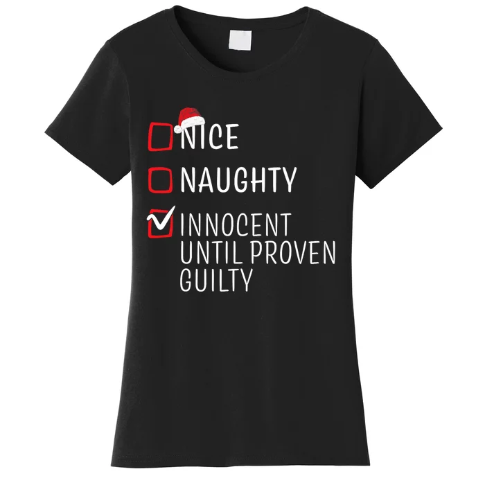 Funny Naughty Nice Christmas Family Pajama Women's T-Shirt