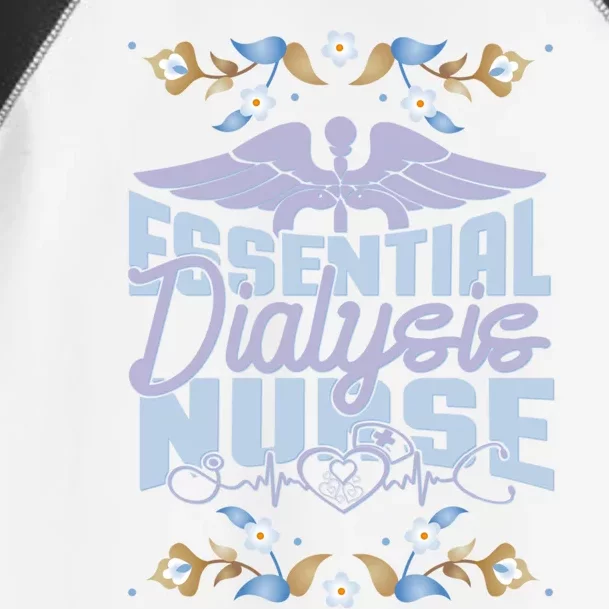 Floral Nephrology Nurse With Quote Essential Dialysis Nurse Gift Toddler Fine Jersey T-Shirt