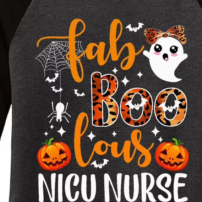 Faboolous Nicu Nurse Funny Nicu Nurse Halloween Boo Boo Crew Women's Tri-Blend 3/4-Sleeve Raglan Shirt