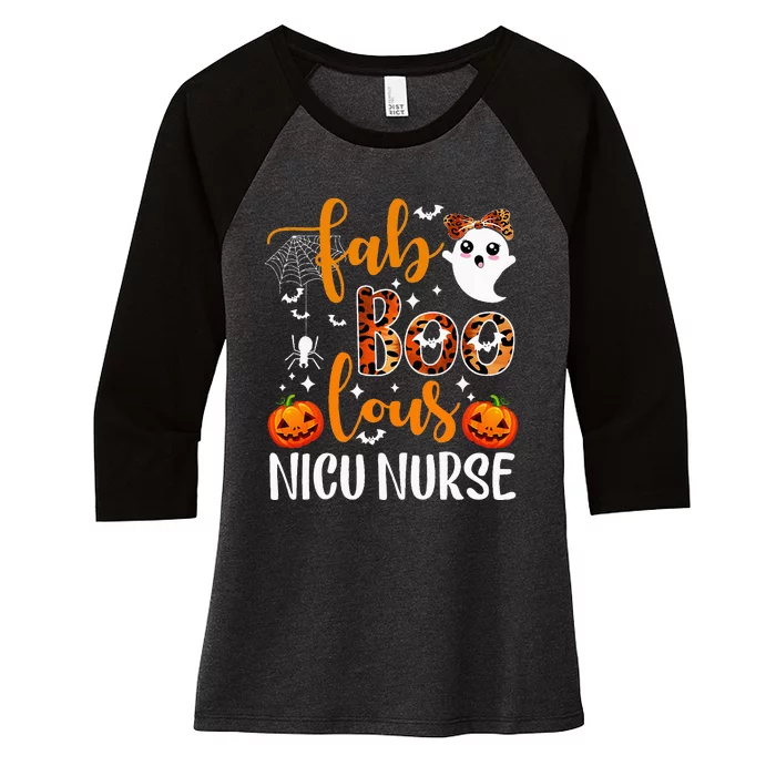 Faboolous Nicu Nurse Funny Nicu Nurse Halloween Boo Boo Crew Women's Tri-Blend 3/4-Sleeve Raglan Shirt