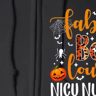 Faboolous Nicu Nurse Funny Nicu Nurse Halloween Boo Boo Crew Full Zip Hoodie