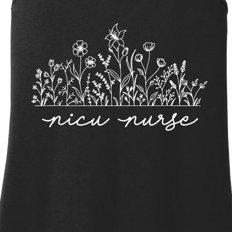 Floral NICU Nurse Ladies Essential Tank