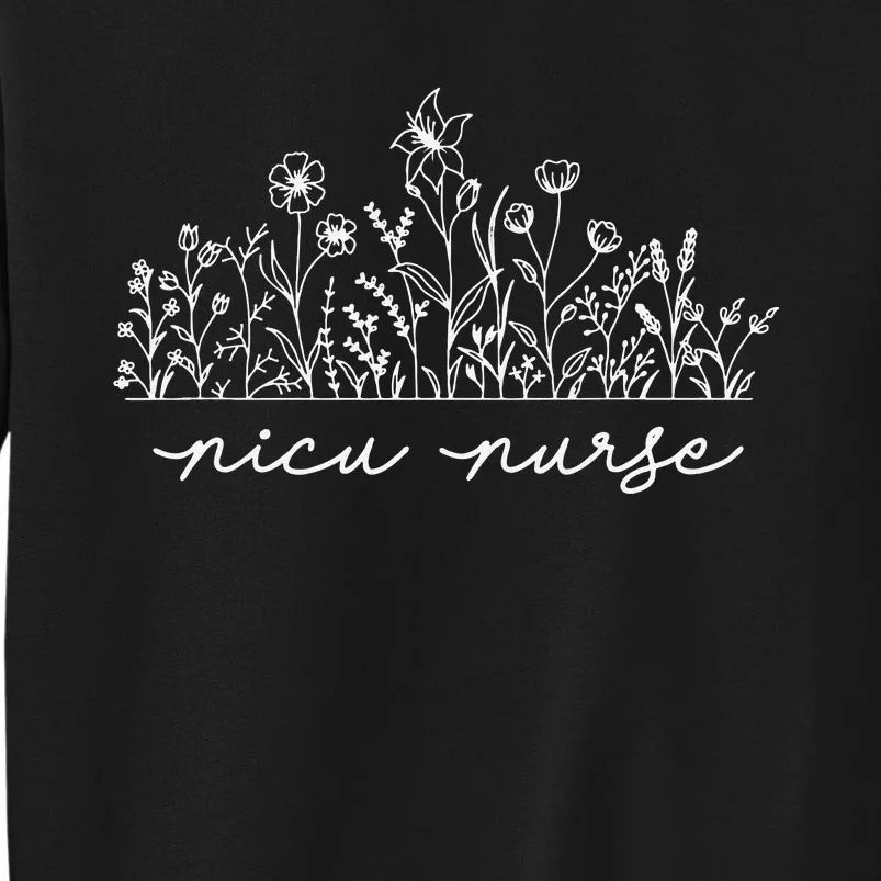 Floral NICU Nurse Tall Sweatshirt