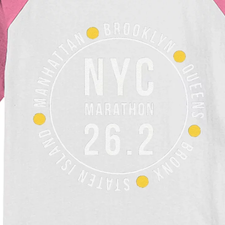 Funny Nyc New York City Marathon Kids Colorblock Raglan Jersey