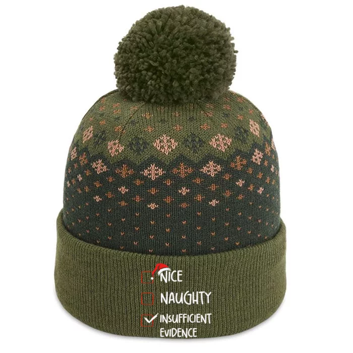 Funny Nice Naughty Insufficient Evidences Christmas List The Baniff Cuffed Pom Beanie