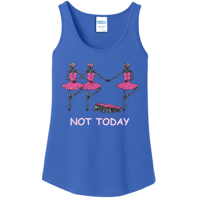 Funny Nope Not Today Lazy Ballerinas Skeleton Great Gift Ladies Essential Tank