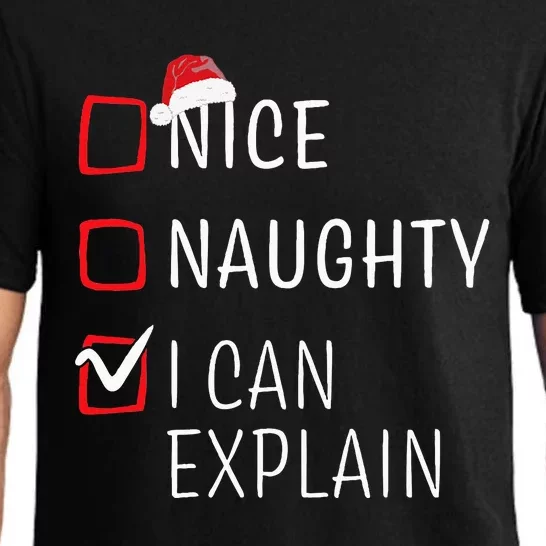 Funny Naughty Nice Christmas Family Pajama Pajama Set