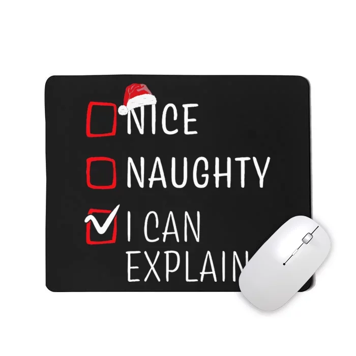 Funny Naughty Nice Christmas Family Pajama Mousepad