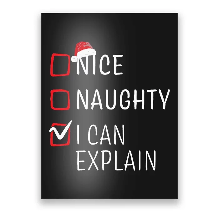 Funny Naughty Nice Christmas Family Pajama Poster