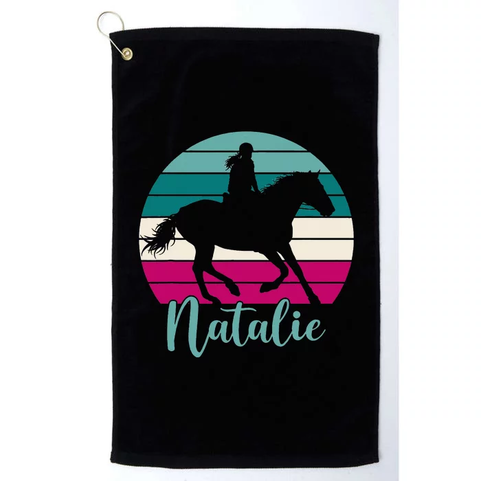 funny Natalie Name Gift Equestrian Natalie Horse Platinum Collection Golf Towel