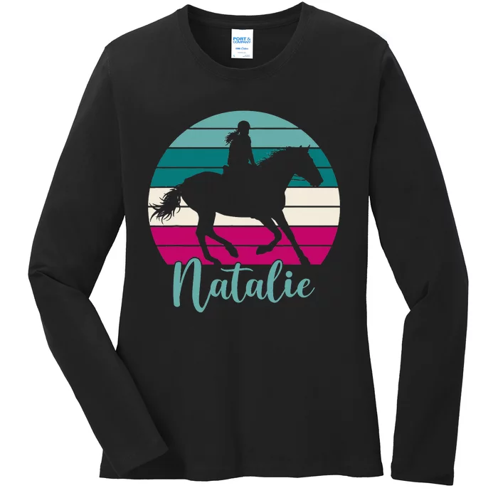 funny Natalie Name Gift Equestrian Natalie Horse Ladies Long Sleeve Shirt