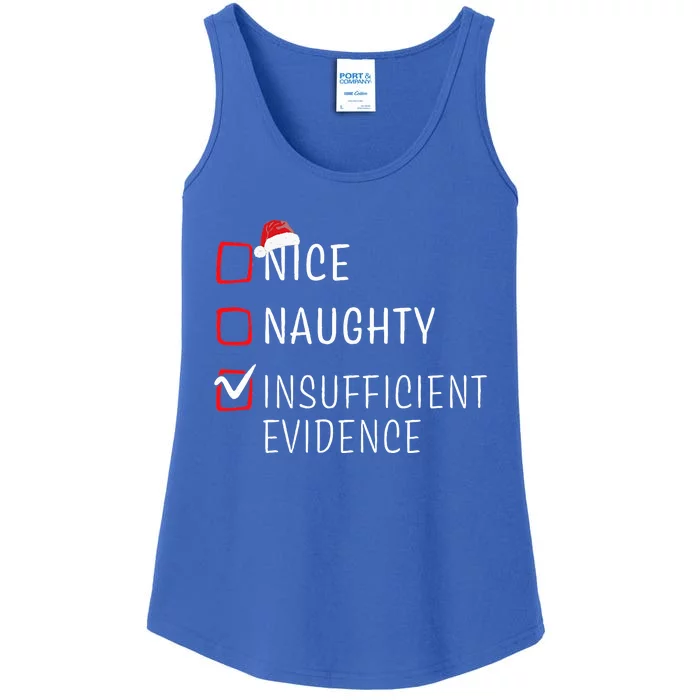 Funny Naughty Nice Christmas Family Pajama Ladies Essential Tank