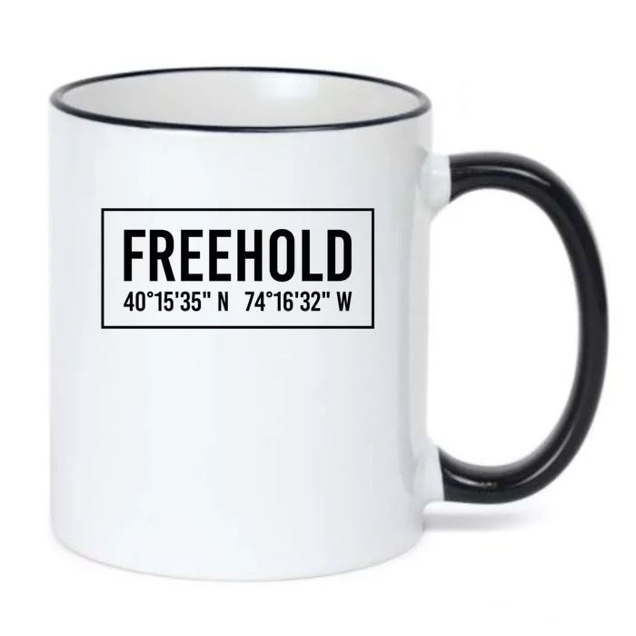 Freehold Nj New Jersey Funny City Coordinates Home Gift Cute Gift Black Color Changing Mug