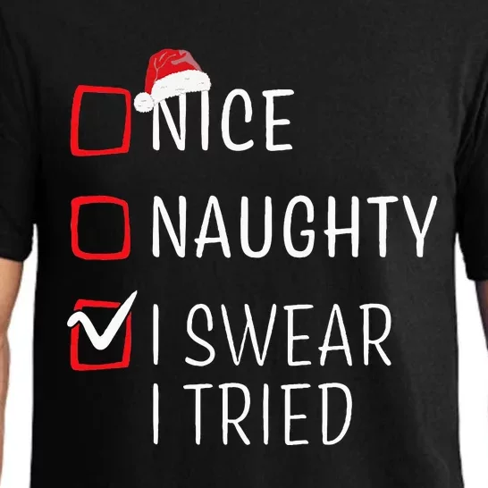 Funny Naughty Nice Christmas Family Pajama Pajama Set