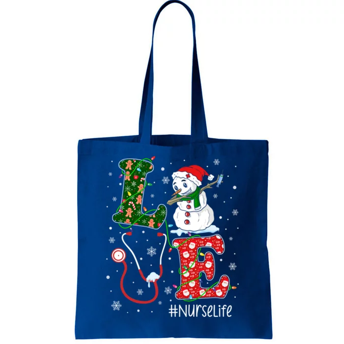 Funny Nurse Nursing Christmas Santa Reindeer Love Nurse Life Gift Tote Bag