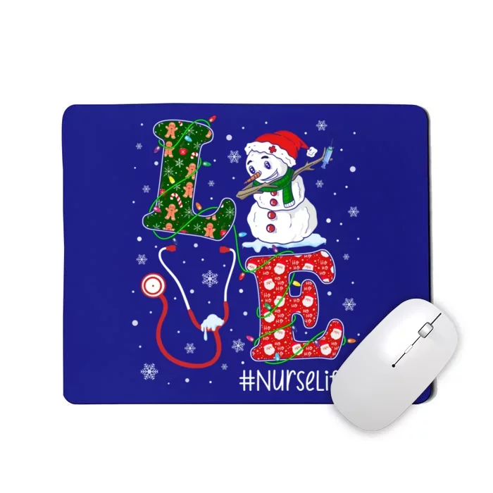 Funny Nurse Nursing Christmas Santa Reindeer Love Nurse Life Gift Mousepad