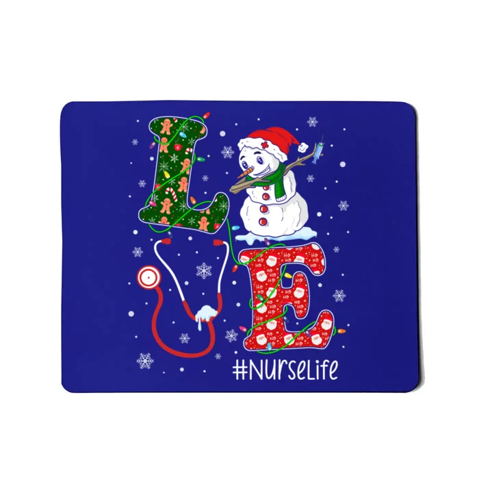 Funny Nurse Nursing Christmas Santa Reindeer Love Nurse Life Gift Mousepad