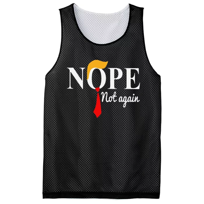 Funny Nope Not Again Funny Trump Mesh Reversible Basketball Jersey Tank