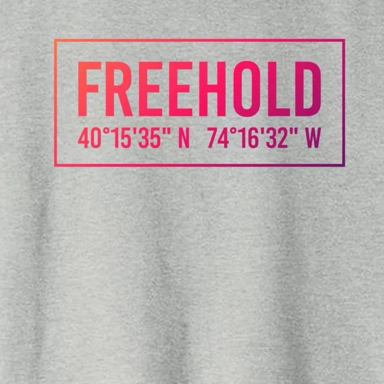 Freehold Nj New Jersey Funny City Coordinates Home Gift Cute Gift Women's Crop Top Tee