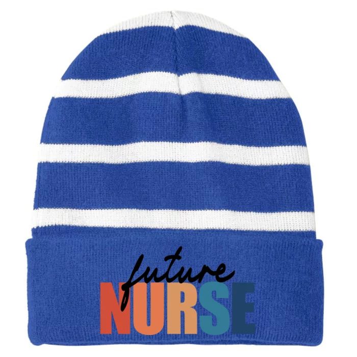 Future Nurse Nursing Student Cool Gift Striped Beanie with Solid Band