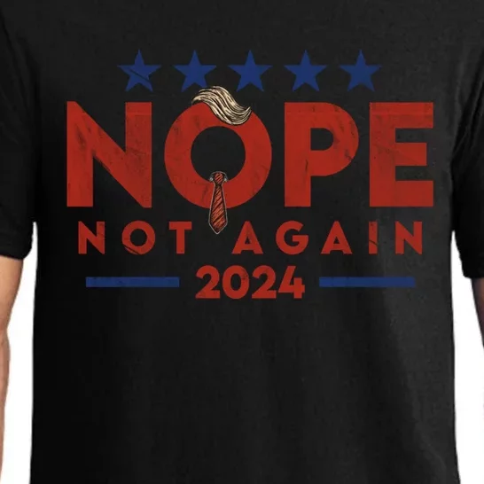 Funny Nope Not Again Trump 2024 Gift Pajama Set